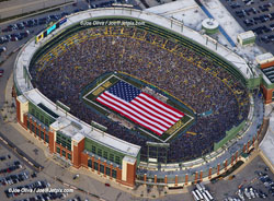 lambeau with flag